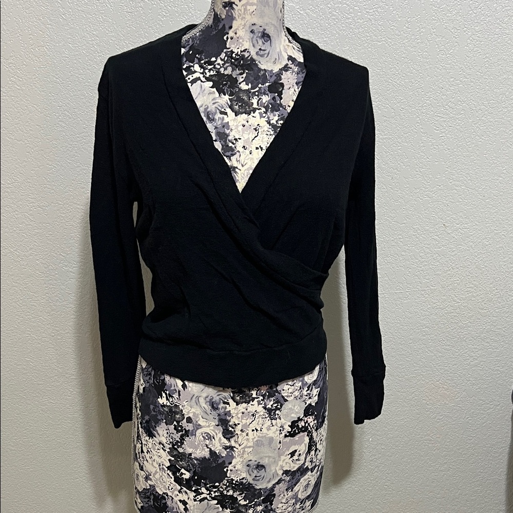 J. Crew Black Wrap top